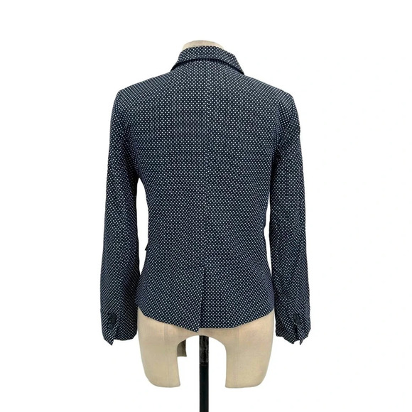 J. Crew Indigo Dot Schoolboy Blazer Navy Blue Polka Dot Size 4 - Picture 6 of 9